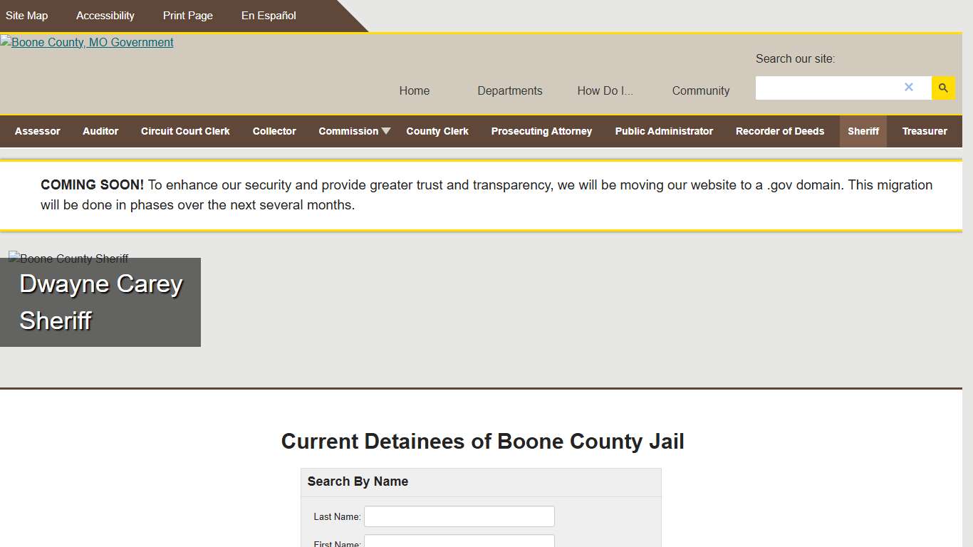 Current Detainees of Boone County Jail